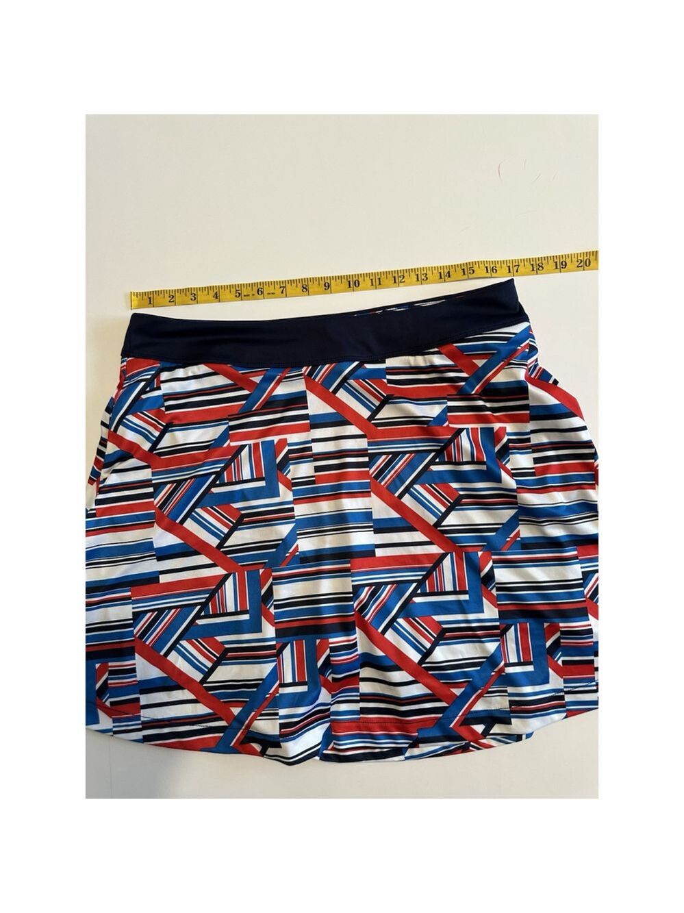Greg Norman Tennis Golf Skort Mini Skirt Womens Large Blue Red & White Pockets - Picture 10 of 16